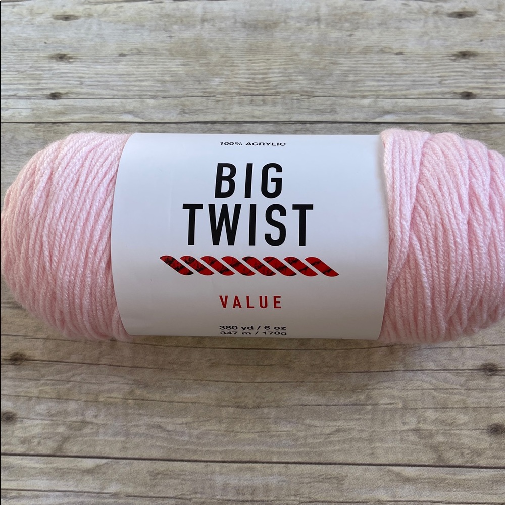 Big Twist Baby Pink  1 - 6 Oz skein Acrylic Yarn